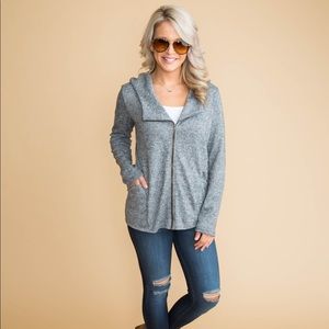 Boutique Gray Zip Jacket